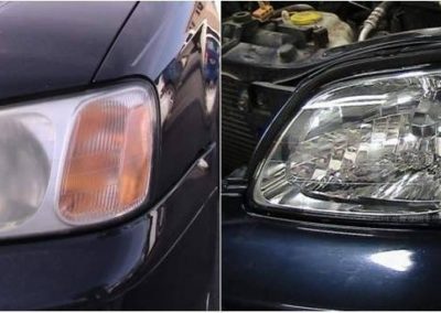 On the left, there's another foggy car headlight. On the right, there is a clean headlight.