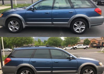 On top, there's another car with a light tint. On the bottom, there's the same car with a dark tint.