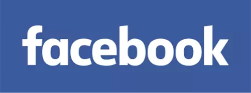 A sharp and rectangular social media logo of Facebook. It was typed out without a capital 'F'.